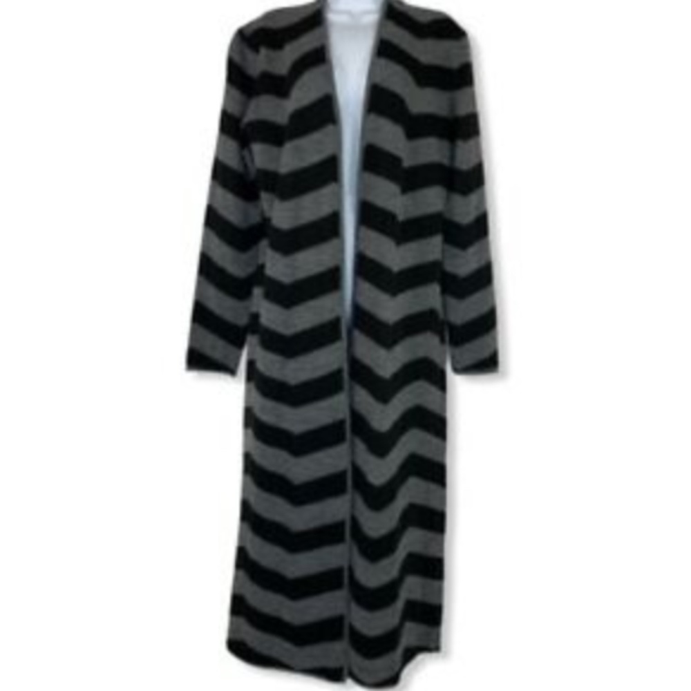 Garnet Hill Duster Length Chevron Cardigan